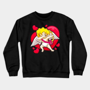 Valentines Day Dabbing Cupid Crewneck Sweatshirt